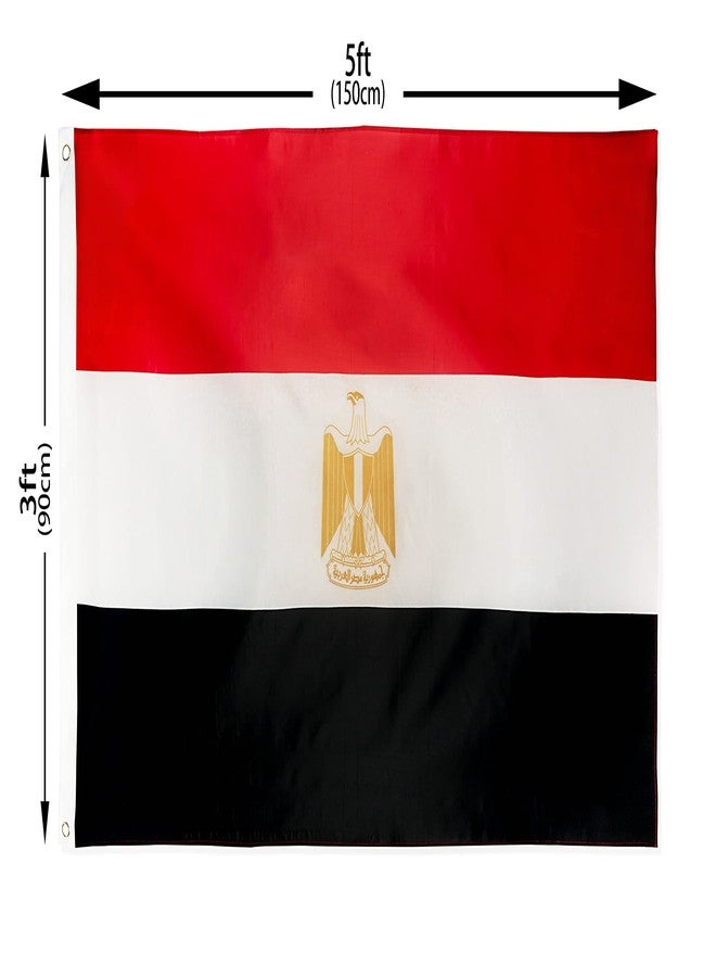 DANF FLAG DANF Egypt Flag 3x5 Foot Polyester Egyptian National Flags Polyester with Brass Grommets 3 X 5 Ft - Image 2